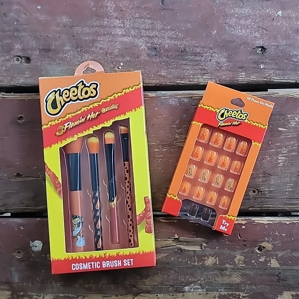 Hot Cheetos Flaming Hot Nail And Makeup Brush Set